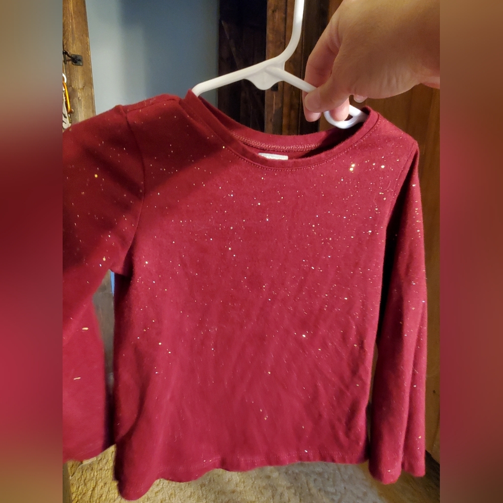Kids Glittery Maroon 4t Top